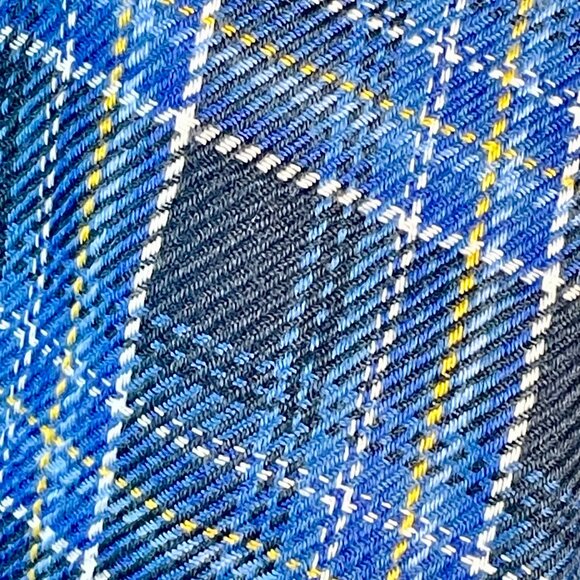 Lands’ End Blue Plaid Fringe Scarf – Soft Winter Wrap – Classic Tartan - Picture 6 of 7